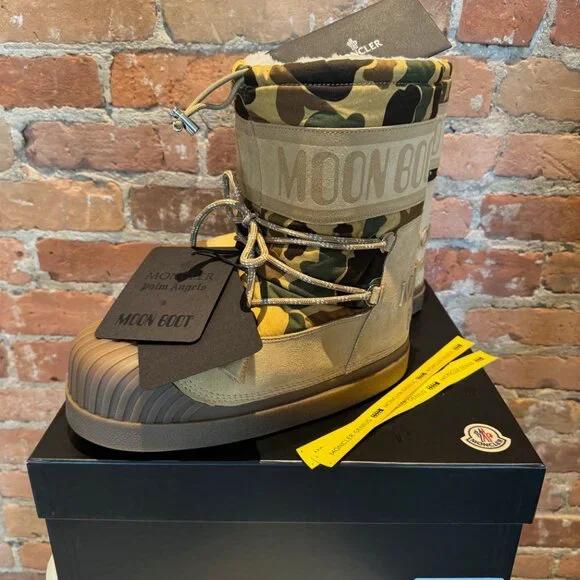 Moncler x Palm Angels x Moon Boot Camo Suede Winter Boots - Picture 3 of 6